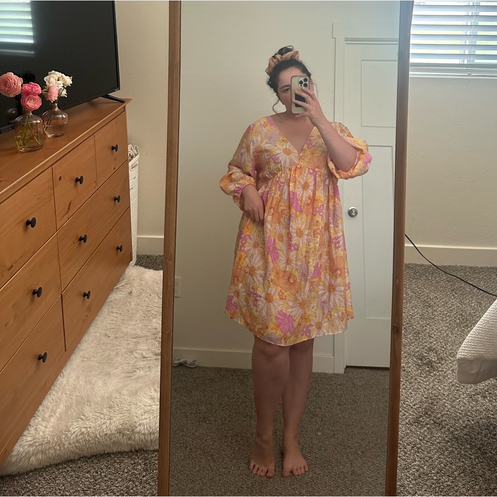 Floral puff sleeve sundress